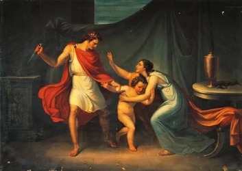 Pirro minaccia la vita del piccolo Astianatte