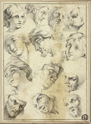 13 schizzi di volti diversi