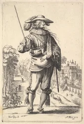 Un gentiluomo con la testa girata verso destra in profilo, con un cappello piumato, 1629