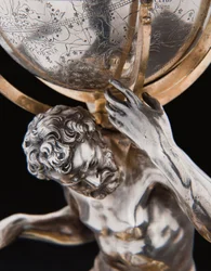 Due globi terrestri e celesti eccezionali, sostenuti da Ercole e Atlante, Augusta, 1697-99