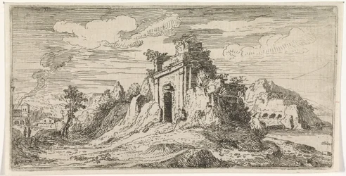 Paesaggio con le rovine di un portale