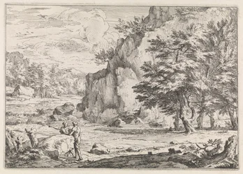 Paesaggio con roccia