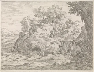 Paesaggio con cascata