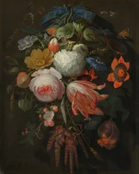 Un mazzo di fiori appeso, probabilmente 1665-1670