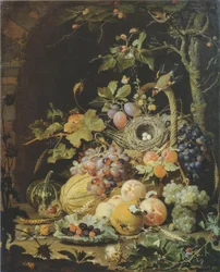 Tedesco: Ein Vogelnest im Fruchtkorb Un nido di uccelli in un cesto di frutta