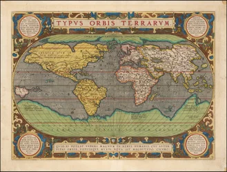 Abraham Ortelius Typus Orbis Terrarum Pubblicazione Anversa 1598