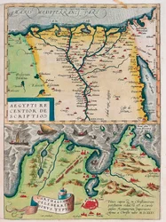 Aegypti Recentior Descriptio. - Carthaginis Celeberrimi Sinus Typus. Mappa geografica dell