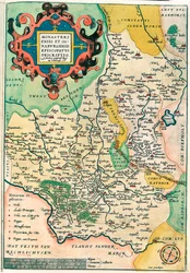 Franciae Orientalis: Monasteriensis Et Osnaburgensis Episcopatus Descriptio. Mappa geografica della Franconia in Germania da 