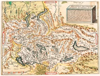 Helvetiae Descriptio Aegidio Tschudo Auct. Mappa geografica delle Alpi svizzere e francesi inclusi i laghi da 