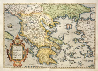 Mappa della Grecia, dal Theatrum Orbis Terrarum di Abraham Ortelius