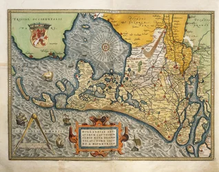 Mappa dei Paesi Bassi, da Theatrum Orbis Terrarum di Abraham Ortelius