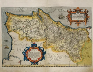 Mappa del Portogallo, da Theatrum Orbis Terrarum di Abraham Ortelius