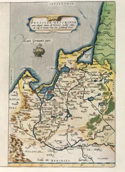 Mappa della Prussia, da Theatrum Orbis Terrarum di Abraham Ortelius