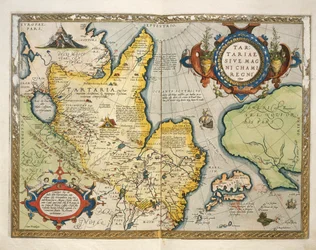Mappa della Tartaria, Asia centro-settentrionale, dal Theatrum Orbis Terrarum di Abraham Ortelius