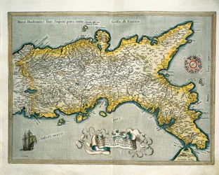 Mappa del Regno di Napoli, Italia, da Theatrum Orbis Terrarum di Abraham Ortelius