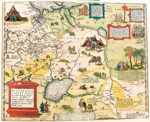 Russiae, Moscoviae and Tartariae descriptio. Auctore Antonio Ienkensono Anglo, edita Londini anno 1562 Mappa geografica del territorio della Russia da "Theatrum Orbis Terrarum" di Abraham Ortelius