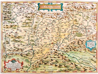 Transilvania Mappa geografica del territorio della Transilvania da "Theatrum Orbis Terrarum" di Abraham Ortelius