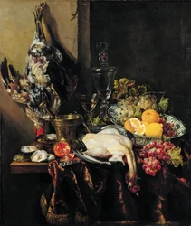 Natura morta con frutta e volatili