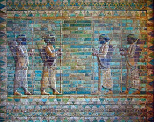 Dettaglio dal fregio degli arcieri, Palazzo di Dario I, Susa, Iran, c.510 a.C.