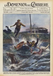 Al passaggio a livello di Cesenatico, in Romagna, due donne, su un calesse, attendevano che fosse