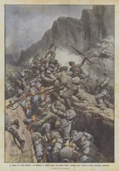Al passo di Valle Inferno, un plotone di alpini, dopo un