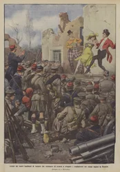 Artisti dei teatri londinesi di varietà che si recano a svagare i combattenti nei campi