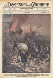 Città distrutta da un incendio