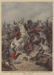 Due squadroni di cavalleria francese lanciati al galoppo, per un errato comando