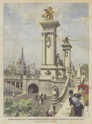 Esposizione mondiale di Parigi, il nuovo grandioso ponte Alessandro III che conduce dall