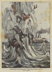 Quattro uomini proiettati in aria dal fondo di un fiume a New York