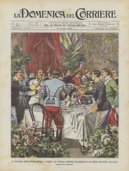 Il concorso ippico internazionale a Torino, gli ufficiali stranieri fraternizzano coi nostri brindando all