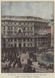 Il concorso dei sottoscrittori al Prestito Nazionale presso il Credito Italiano a Milano