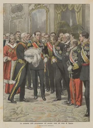 La cerimonia della presentazione del neonato erede del trono di Spagna