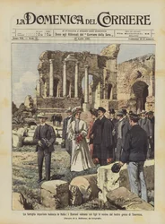 La famiglia imperiale tedesca visita le rovine del teatro greco di Taormina