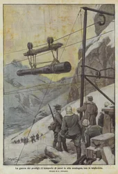 La guerra dei prodigi, il trasporto di pezzi in alta montagna, con le teleferiche