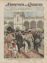 La regina Margherita e la principessa Laetitia visitano l