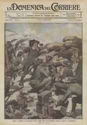 Mentre si delinea un contrattacco nemico, nelle trincee dei bersaglieri entrano in azione le mitragliatrici