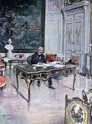 Presidente della Repubblica Francese Félix Faure nel 1899 Illustrazione di Achille Beltrame