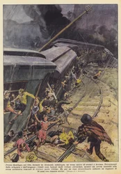 Presso Santiago, nel Cile, durante un tremendo nubifragio, un treno carico di scolari è deviato