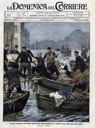 Salvataggio dei malati a Parigi durante le inondazioni del febbraio 1910. Copertina della 