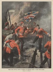 Soldati inglesi periti per salvare la bandiera del reggimento durante l