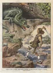 Teatro La Scala, di Milano, combattimento di Siegfried col drago, nell