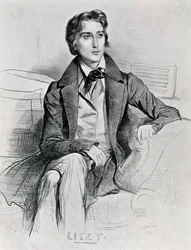 Ritratto del compositore e pianista ungherese Franz Liszt
