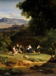 Paesaggio ispirato dalla vista di Frascati - Dipinto di Achille Michallon