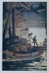 Illustrazione da I Lavoratori del Mare di Victor Hugo (1802-85) 1923
