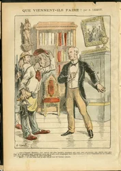 Illustrazione di Achille Lemot (1846-1909) in Le Pelerin, 04/02/06 - Cosa vengono a fare? - Religione Fede, Cattolicesimo - Separazione tra Chiesa e Stato, Inventari/Reazioni agli inventari