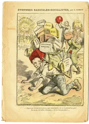 Illustrazione di Achille Lemot in Le Pelerin, 03/01/09 - Corde radical-socialiste - Radicalismo, Insegnamento, Fede religiosa, Marocco, Ateismo, Partito Radicale e Radical-Socialista, Cattolicesimo - Laicizzazione