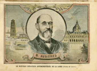 Illustrazione di Achille Lemot in Le Pelerin, 06/11/04 - Il nuovo senatore anti-ministeriale della Loira - Senato, Loira - Senatore, Audiffred Honore