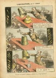 Illustrazione di Achille Lemot in Le Pelerin, 23/06/07 - Liquidazione - Gioco, Religione Fede, Argento, Cattolicesimo - Miliardo delle Congregazioni - Honneteau