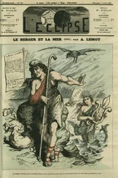 Il pastore e il mare illustra una favola per sostituire il cartone animato di Gill "Le rane che chiedono un re" censurato. Copertina in "L